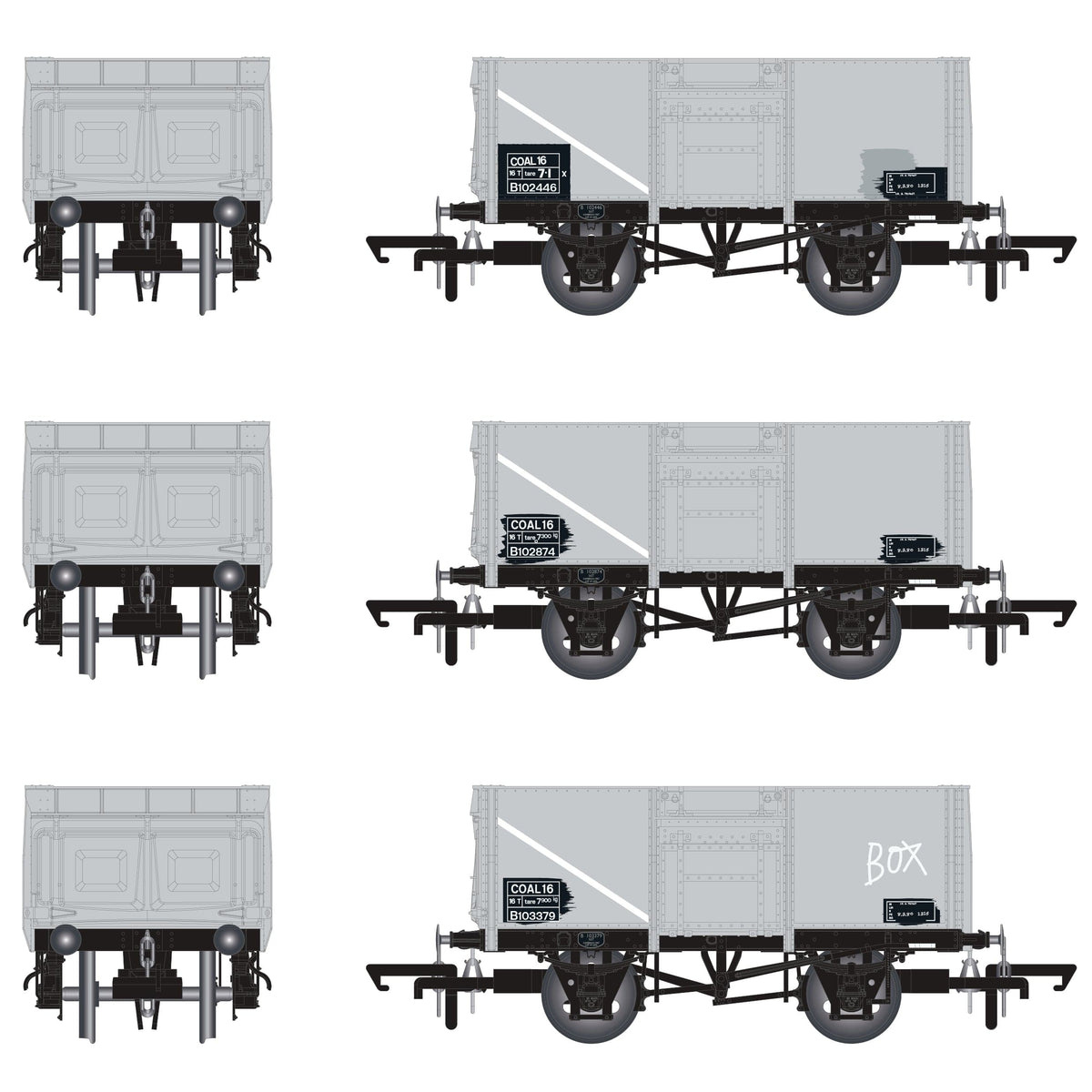BR 16T Mineral - 1/109 - BR Freight Grey (TOPS COAL 16) - Pack H
