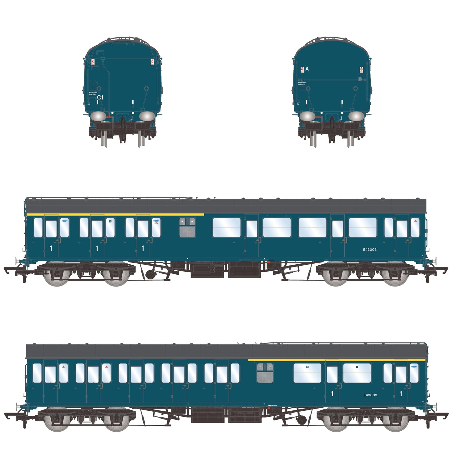 BR Mk1 57' Non-Gangway Coach - CL - BR Rail Blue: E43003