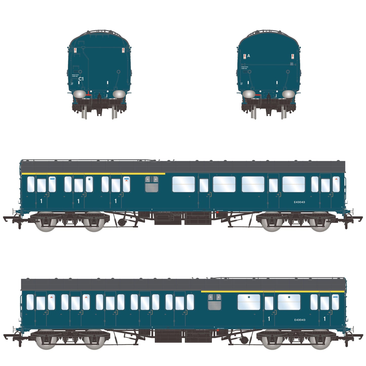 BR Mk1 57' Non-Gangway Coach - CL - BR Rail Blue: E43043