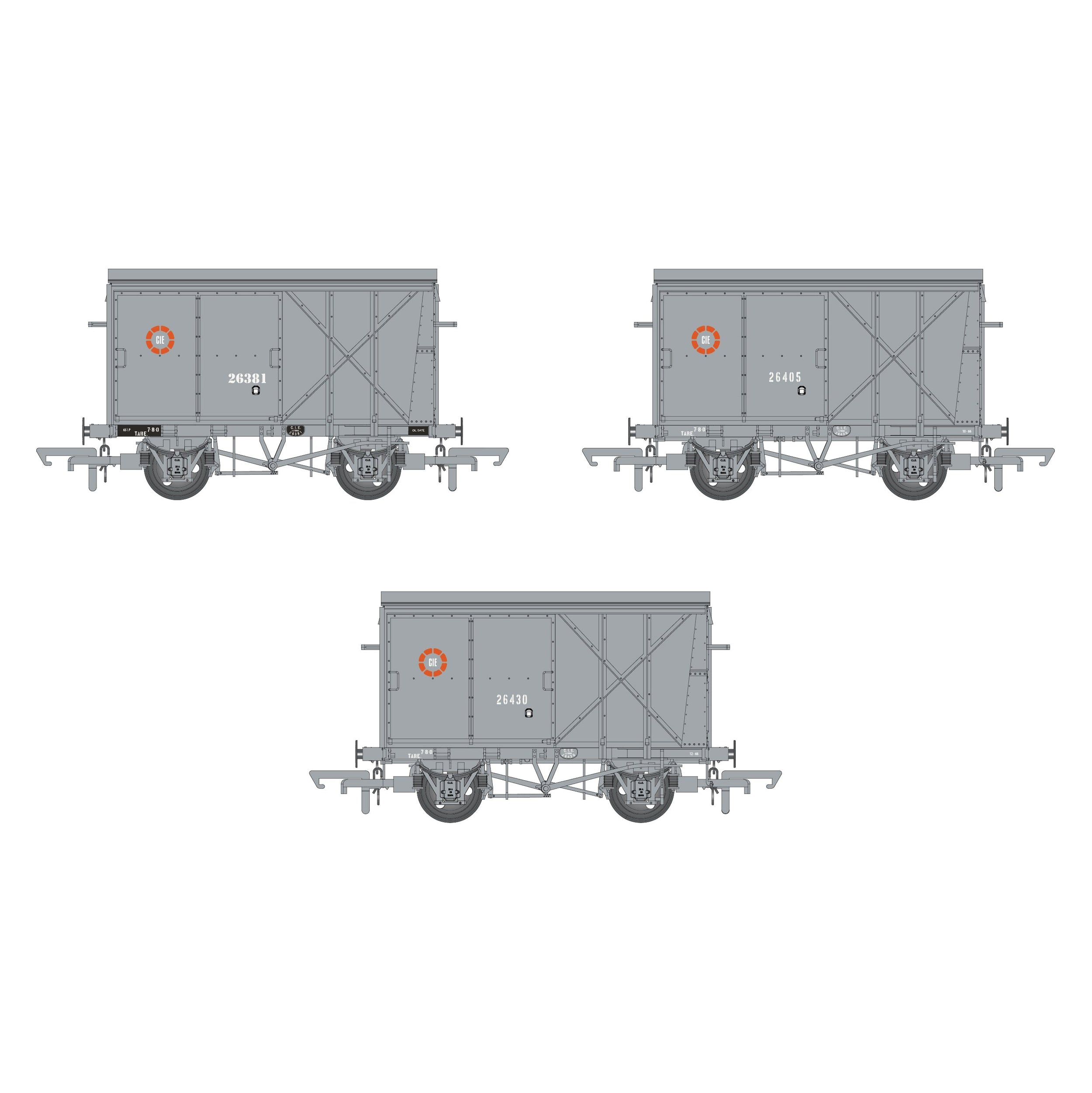 CIE Bulleid Pallet Van - Grey (CIE roundel era) - Pack 2