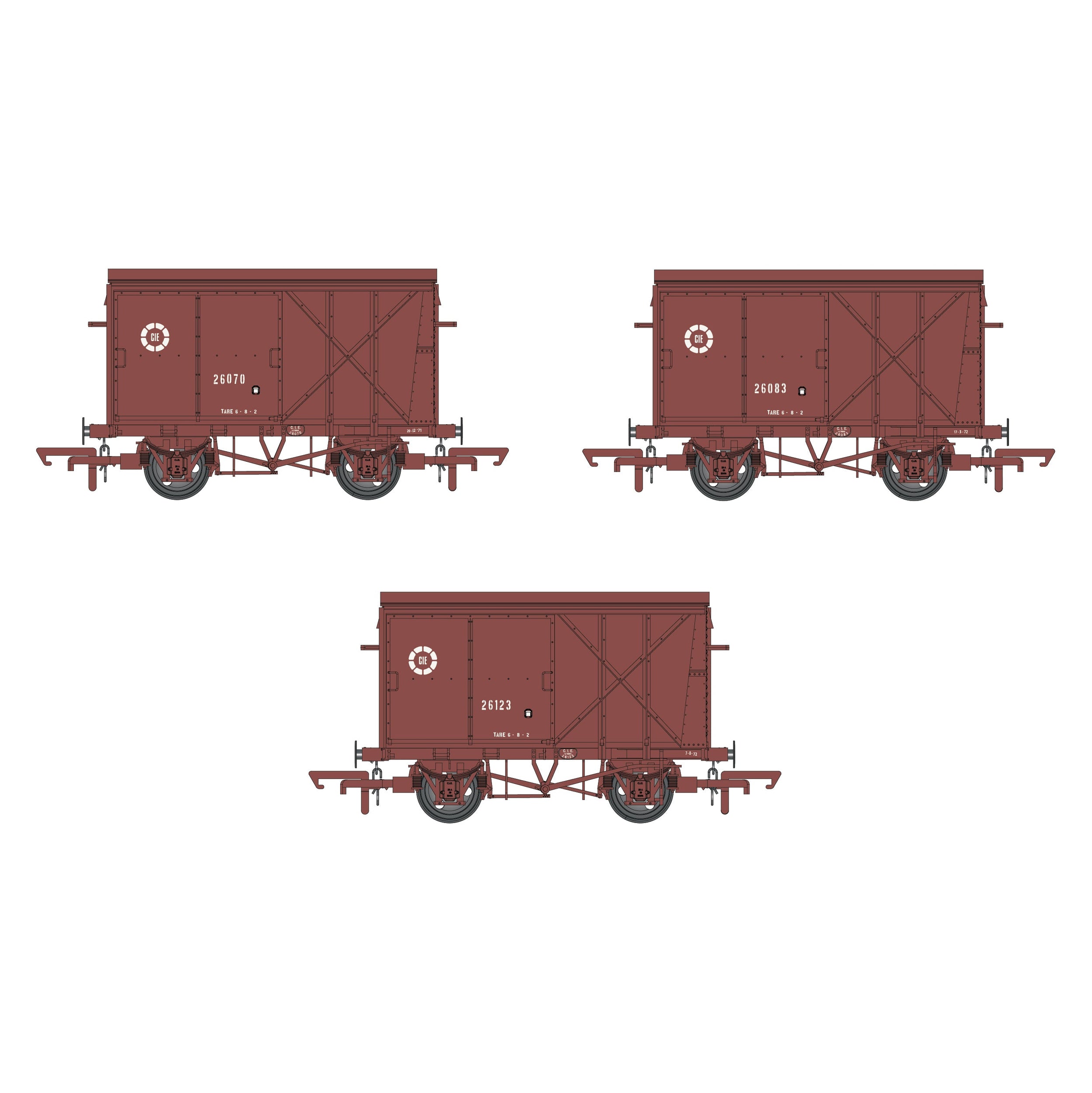 CIE Bulleid Pallet Van - Brown (CIE roundel era) - Pack 1