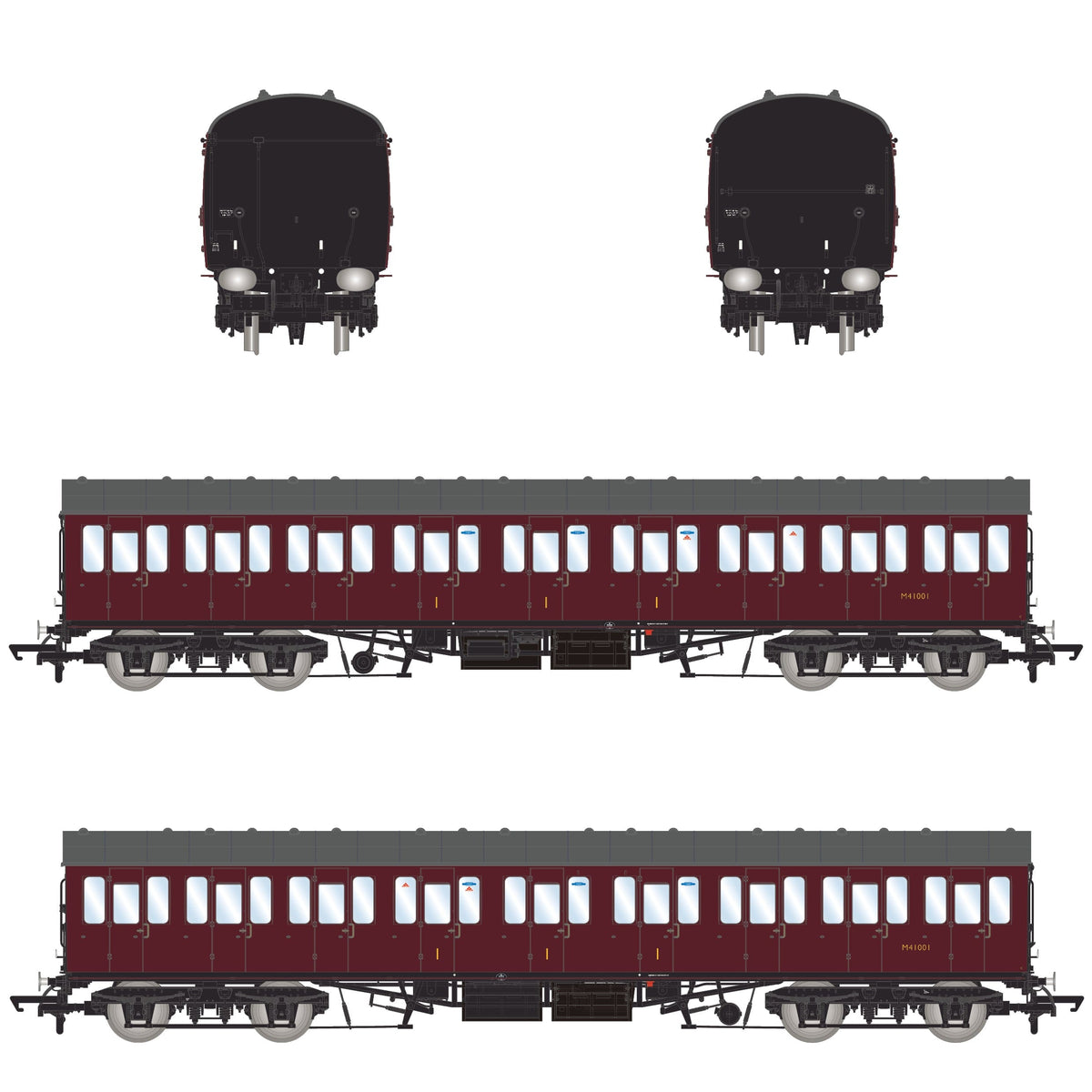 BR Mk1 57' Non-Gangway Coach - C - Plain Maroon M41001